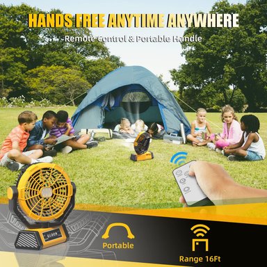 VENTILADOR COMPRA FACIL CAMPING 3 EN 1 FRIZCOL-RECARGABLE-POR BATERÍA 20000 MAH 9" (60 HORAS) USB LUZ CONTROL REMOTO - 4