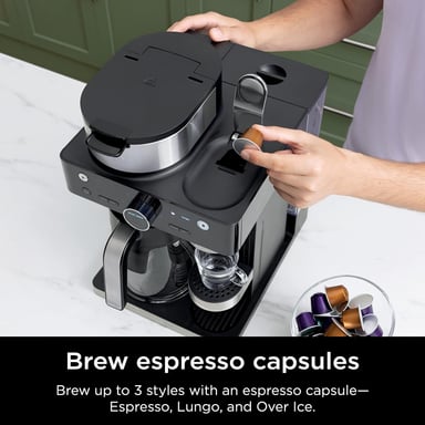 CAFETERA COMPRA FACIL NINJA CFN601 ESPRESSO Y COFFEE BARISTA SYSTEM JARRA 12 TAZAS ESPUMADOR INTEGRADO NEGRO Y ACERO INOXIDABLE - 3