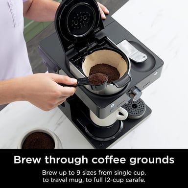 CAFETERA COMPRA FACIL NINJA CFN601 ESPRESSO Y COFFEE BARISTA SYSTEM JARRA 12 TAZAS ESPUMADOR INTEGRADO NEGRO Y ACERO INOXIDABLE - 5