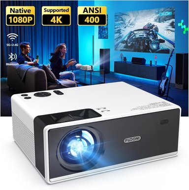 MINI PROYECTOR COMPRA FACIL FUDONI WIFI 5G Y BLUETOOTH 15000L 1080P 4K PROYECTOR VÍDEO COMPATIBLE IOS Y ANDROID/PORTÁTIL/HDMI/USB - 1