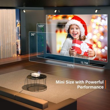 MINI PROYECTOR COMPRA FACIL 1080P FULL HD CINE EN CASA PORTÁTIL AL AIRE LIBRE ZOOM DEL COMPATIBLE CON HDMI USB AV - 4
