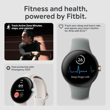 SMARTWATCH GOOGLE PIXEL ANDROID FITBIT CAJA CHAMPAGNE GOLD-HAZEL ACTIVE LTE GRIS - 3