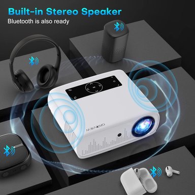 PROYECTOR COMPRA FACIL GROVIEW 1080P WIFI BLUETOOTH VIDEO DE 300 PULGADAS COMPATIBLE CON 4K Y ZOOM SINCRONIZACIÓN 5G - 4