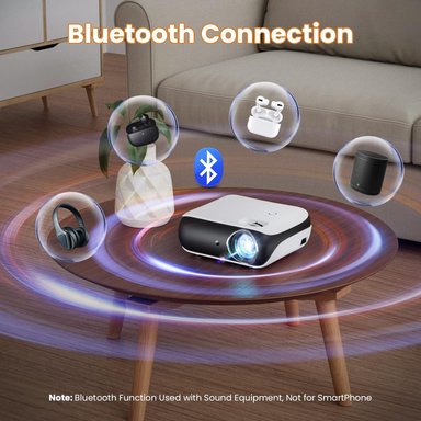 PROYECTOR COMPRA FACIL HAPPRUN BLUETOOTH NATIVE 1080P PANTALLA DE 100 PULGADAS 9500L COMPATIBLE HDMI USB AV FIRE STICK PS5 - 4
