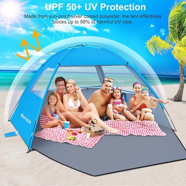 CARPA 3-4/4-5 PERSONAS GORICH TIENDA CAMPAÑA PROTECCIÓN SOLAR UV LA PLAYA PERSONAS LIGERA - 3