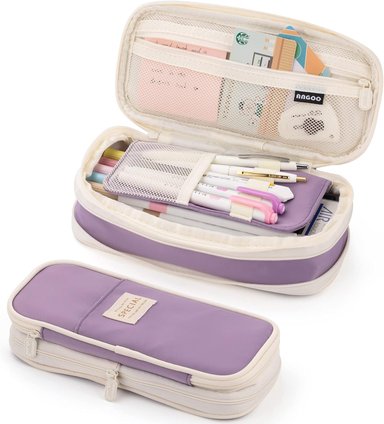 ESTUCHE EASTHILL MORADO DE CAPACIDAD BOLSA GRANDE PARA LÁPICES DE PAPELERÍA Y BOLÍGRAFOS PARA NIÑAS ADOLESCENTES - 1