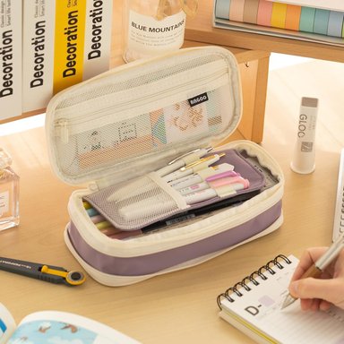 ESTUCHE EASTHILL MORADO DE CAPACIDAD BOLSA GRANDE PARA LÁPICES DE PAPELERÍA Y BOLÍGRAFOS PARA NIÑAS ADOLESCENTES - 3