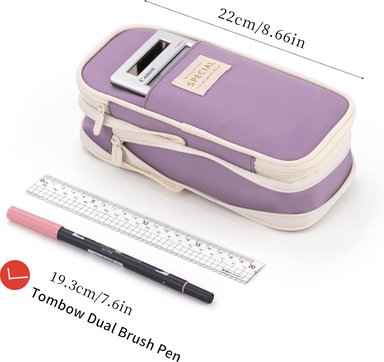 ESTUCHE EASTHILL MORADO DE CAPACIDAD BOLSA GRANDE PARA LÁPICES DE PAPELERÍA Y BOLÍGRAFOS PARA NIÑAS ADOLESCENTES - 5