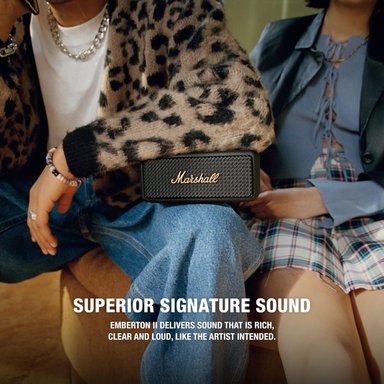 PARLANTE BLUETOOTH MARSHALL PORTATIL EMBERTON II ALTAVOZ NEGRO LATON - 5