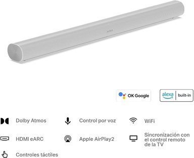 BARRA SONIDO SONOS ARC LA INTELIGENTE PREMIUM TV PELÍCULAS MÚSICA JUEGOS Y MÁS BLANCO.. - 4