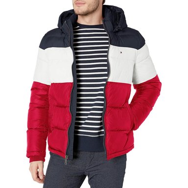 CASACA TOMMY HILFIGER ACOLCHADA CON CAPUCHA PARA HOMBRE - 1