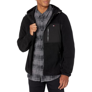 CASACA TOMMY HILFIGER DE FORRO POLAR CON CAPUCHA PARA HOMBRE - 1
