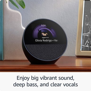 ASISTENTE VOZ AMAZON ECHO SPOT CON RELOJ 2024 AZUL - 4