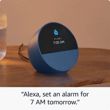 ASISTENTE VOZ AMAZON ECHO SPOT CON RELOJ 2024 AZUL - 5
