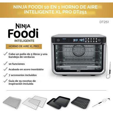 NINJA HORNO DE AIRE FOODI DT251 XL 10 EN 1, 4.85 LB / 2.2 KG | PLATEADO - 6