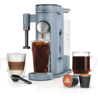 NINJA CAFETERA PODS Y GROUNDS XL, ESPUMADOR Y DEPÓSITO 2 L | AZUL VAQUERO - 1