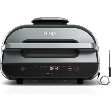 NINJA FOODI SMART XL PARRILLA Y FREIDORA 6 EN 1, | NEGRO/PLATEADO - 1