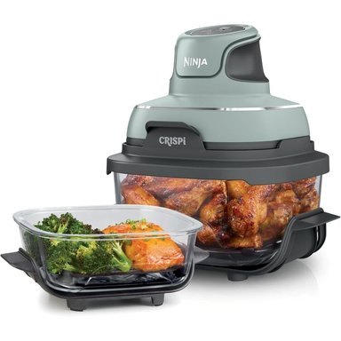 NINJA CRISPI FN101SG, FREIDORA DE AIRE Y COCINA PORTÁTIL 4 EN 1, VIDRIO | VERDE - 1