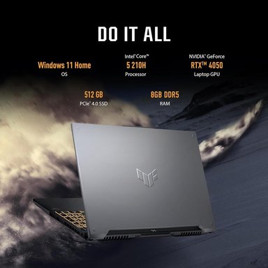 LAPTOP TUF GAMING F16 16' FHD+ 144HZ CORE I5 RTX 4050 8GB 512GB SSD ASUS | GRIS (TECLADO INGLÉS) - 3