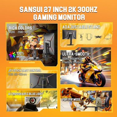 SANSUI 27' WQHD 300 HZ 1 MS IPS FREESYNC HDR 10 BITS VESA - 2