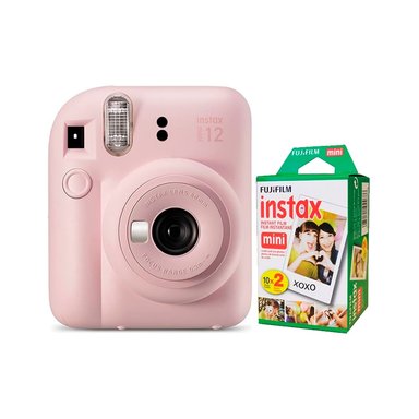 CÁMARA FUJIFILM MINI 12 INSTAX ROSADO FLOR+PACK PELICULA X20 - 1