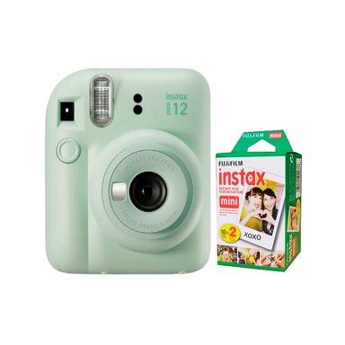 CÁMARA FUJIFILM MINI 12 INSTAX VERDE MENTA+PACK PELICULA X20 - 1