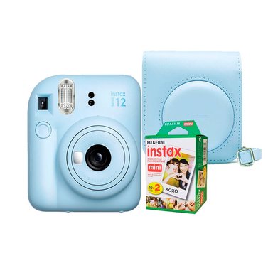 CAMARA FUJIFILM INSTAX MINI 12 AZUL PASTEL +ESTU CELESTE 12 +PACK PELIX20 - 1