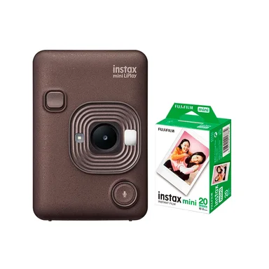 CAMARA FUJIFILM INSTAX MINI LIPLAY BRONZE+ PELICU X20 UNID - 1