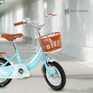BICICLETA CAMPERA ARO 12 COQUETTE CELESTE - 2