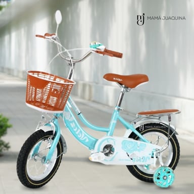 BICICLETA CAMPERA ARO 12 COQUETTE CELESTE - 3