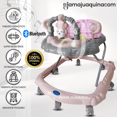 ANDADOR MUSICAL PLEGABLE «CUTE MONKEY» CON BLUETOOTH LIGHT BLUE - 1