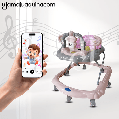 ANDADOR MUSICAL PLEGABLE «CUTE MONKEY» CON BLUETOOTH LIGHT BLUE - 5
