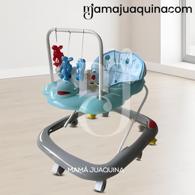 ANDADOR CON TABLERO MUSICAL «UGLY DUCKY» SKY BLUE Y GREY - 2