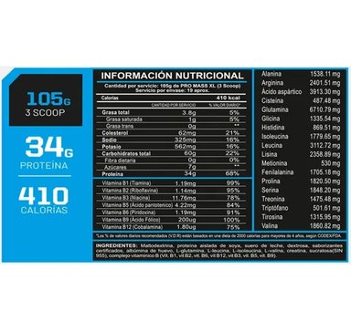 PROTEÍNA ADN PRO MASS XL 2KG VAINILLA - 3