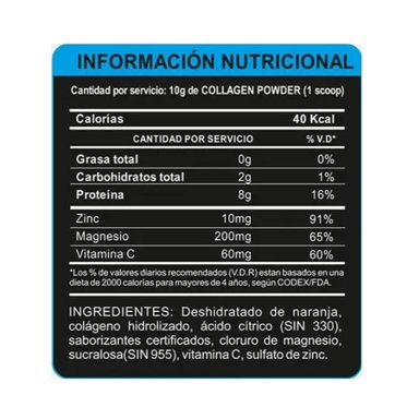 COLÁGENO ADN COLLAGEN POWDER 500 GR NARANJA + SHAKER - 2