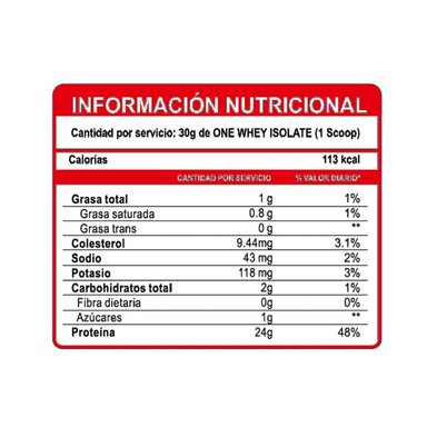 ONE WHEY ISOLATE 1.100GR - INN PROTEÍNA ISOLATADA VAINILLA - 3