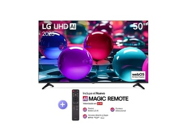 SMART TV LG 50” 4K UHD CON THINQ AI 50UA7300PSB 2025 + CONTROL MAGIC MR25GA - 1