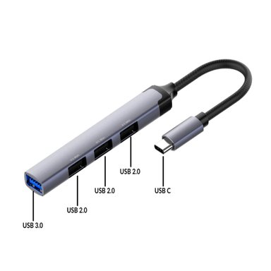 HUB USB EXTENSIÓN 4 EN 1 LDNIO DS-34U TIPO C - 3