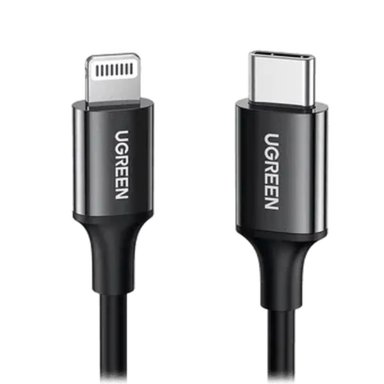 CABLE UGREEN CARGA RAPIDA USB-C A LIGHTNING 1M NEGRO - 3