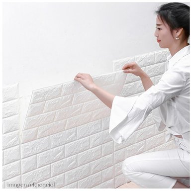 PACK X100 PAPEL TAPIZ ESPUMA 3D PEGATINA AUTOADHESIVA DE PARED 77X70CM - 2