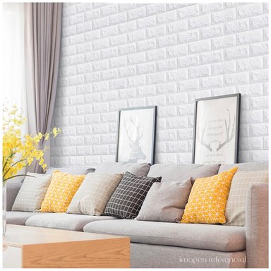 PACK X100 PAPEL TAPIZ ESPUMA 3D PEGATINA AUTOADHESIVA DE PARED 77X70CM - 3