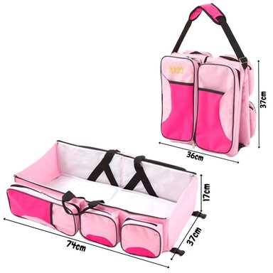 MOCHILA PAÑALERA CON CAMBIADOR CUNA DE VIAJE PORTÁTIL P308 - 5