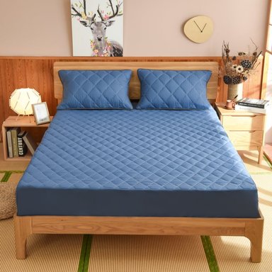 PROTECTOR COLCHON DYV 2 PLAZAS AZUL ACERO IMPERMEABLE ANTIACAROS - 6