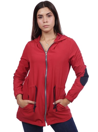 CASACA MUJER AZAYU ROJO CON FORRO Y CAPUCHA - 2