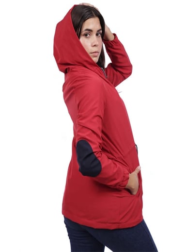 CASACA MUJER AZAYU ROJO CON FORRO Y CAPUCHA - 4