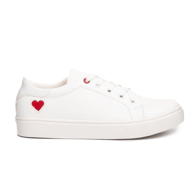 ZAPATILLA AREZZO - BLANCO CON ROJO - 1