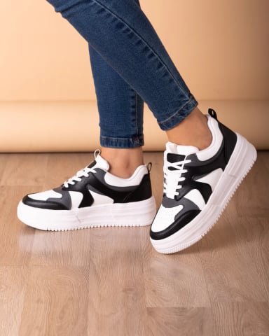 ZAPATILLA RUAN - NÉBULA - BLANCO NEGRO - 4
