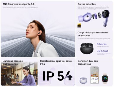 AUDÍFONOS INALÁMBRICOS HUAWEI FREEBUDS 6I BLANCO - 2