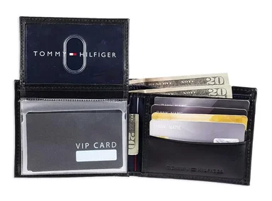BILLETERA TOMMY HILFIGER CUERO NEGRO PLEGABLE - 4