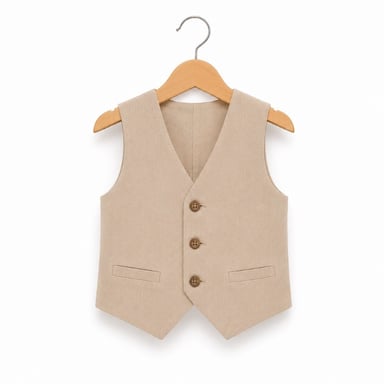 TERNO BEIGE PARA NIÑO PANTALÓN, CHALECO Y CORBATA - 4